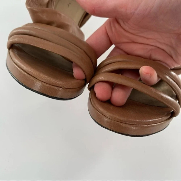 Vaneli womens heels size 8 luggage brown leather slingback platforms - Picture 9 of 12